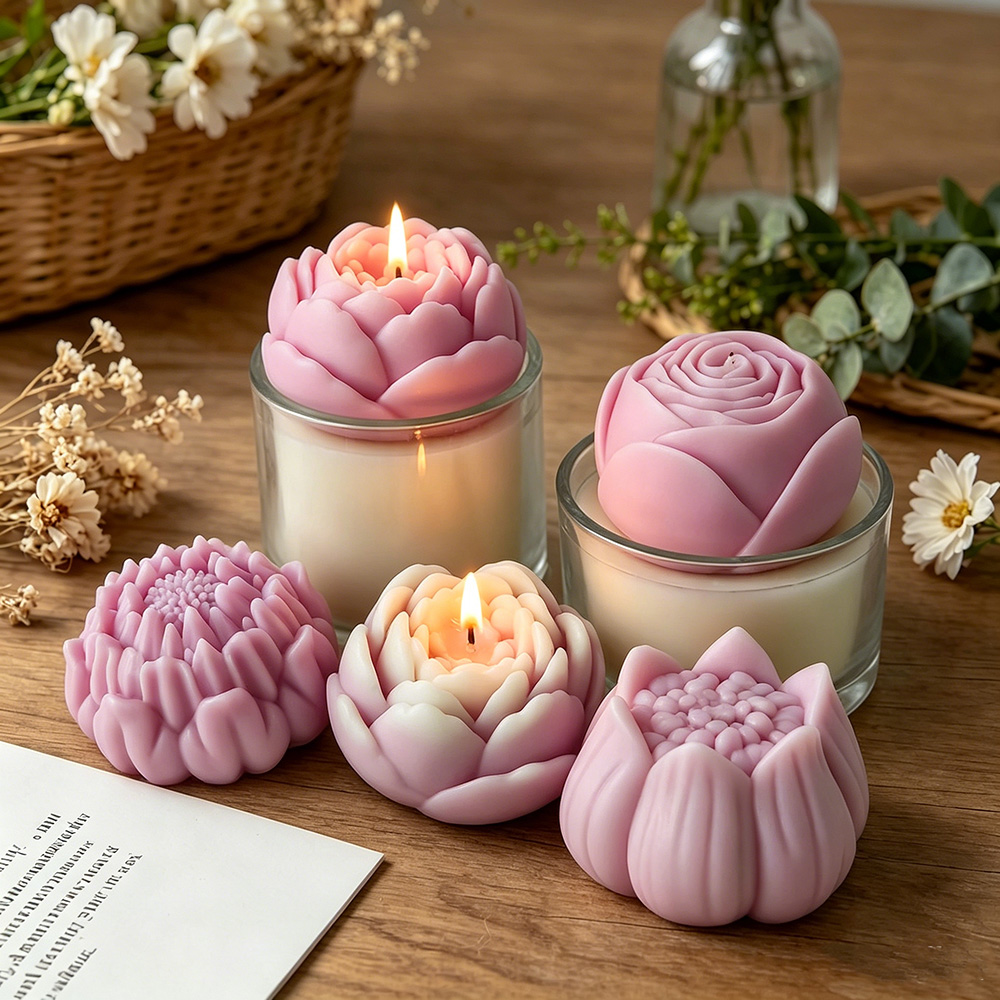 Candle Making Date Night - قالب سيليكون ثلاثي الأبعاد على شكل