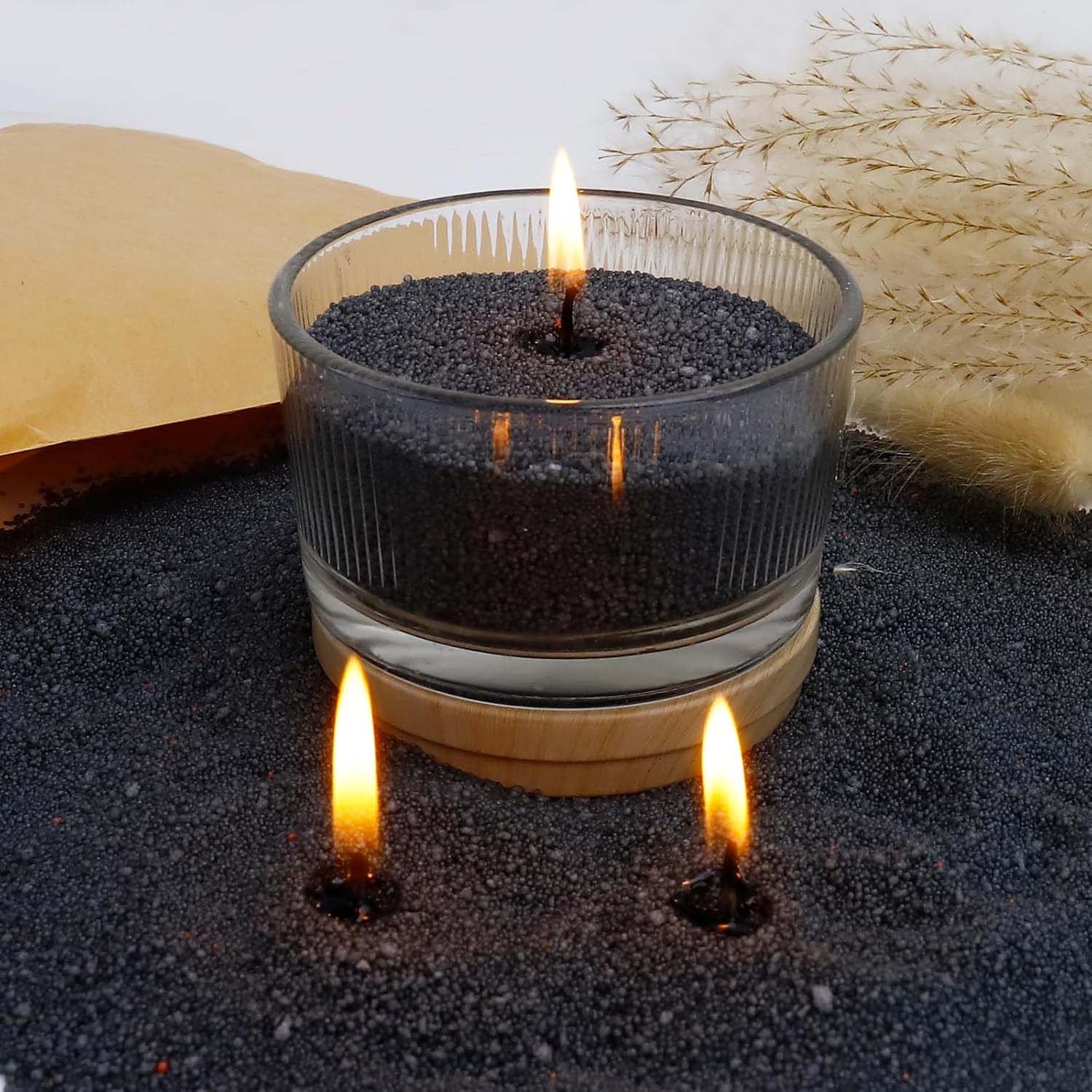 Candle Making Date Night - رمل شمع أسود مع فتيل، 200