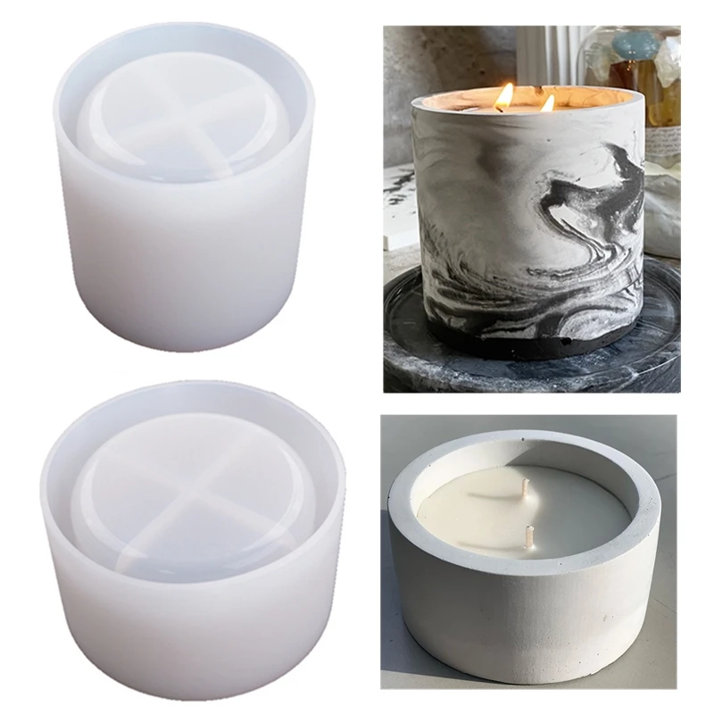 Candle Making Vessels - 3 أحجام قوالب الخرسانة الاسمنتية المستديرة