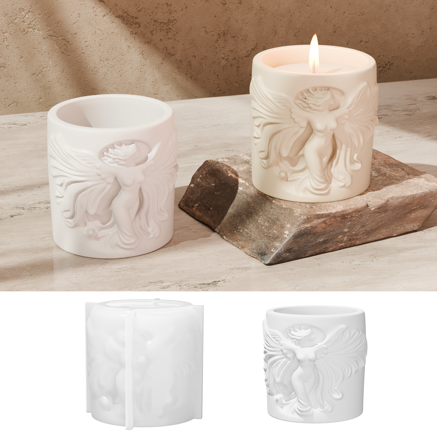 Candle Making Scents - قالب سيليكون لصنع أكواب الراتنج بتصميم