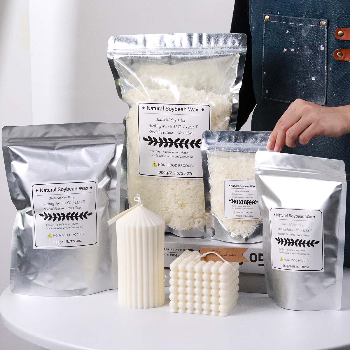 100/250/500/1000 جرام شمع الصو - مراجعة Candle Making Kits وسعره