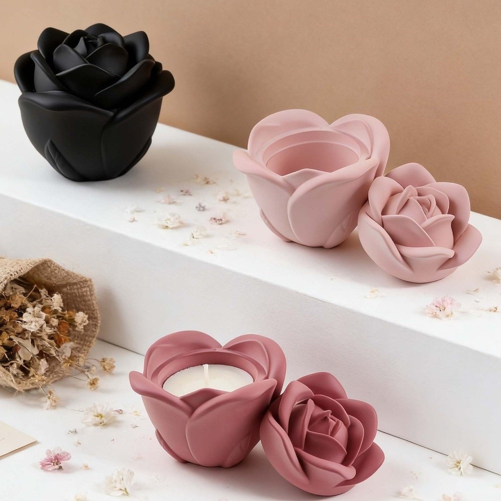 قوالب سيليكون على شكل وردة لصن - مراجعة Candle Making Vessels وسعره