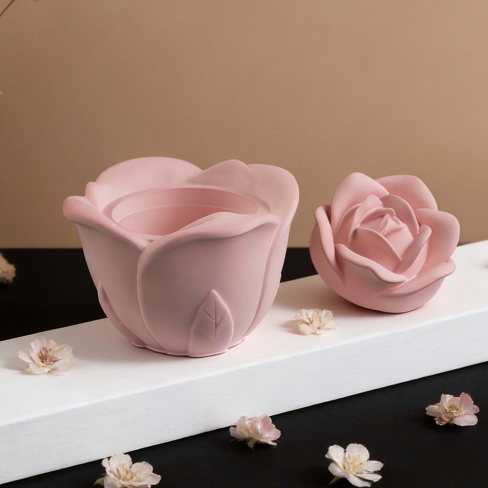 قوالب سيليكون على شكل وردة لصن - مراجعة Candle Making Vessels وسعره